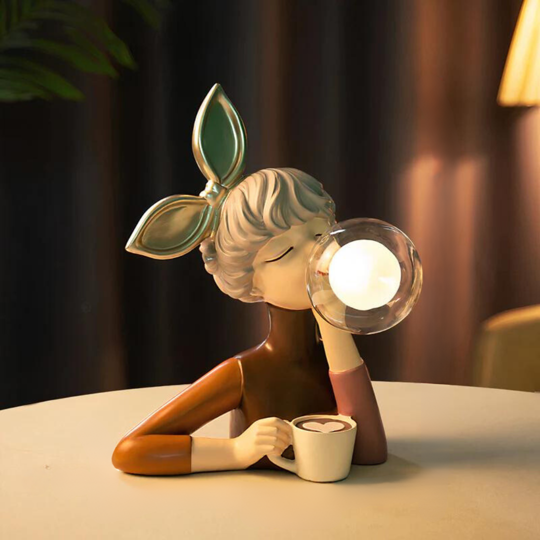 Artistic Resin Table Lamp | USB Powered & Modern Design for Bedroom & Living Room 0