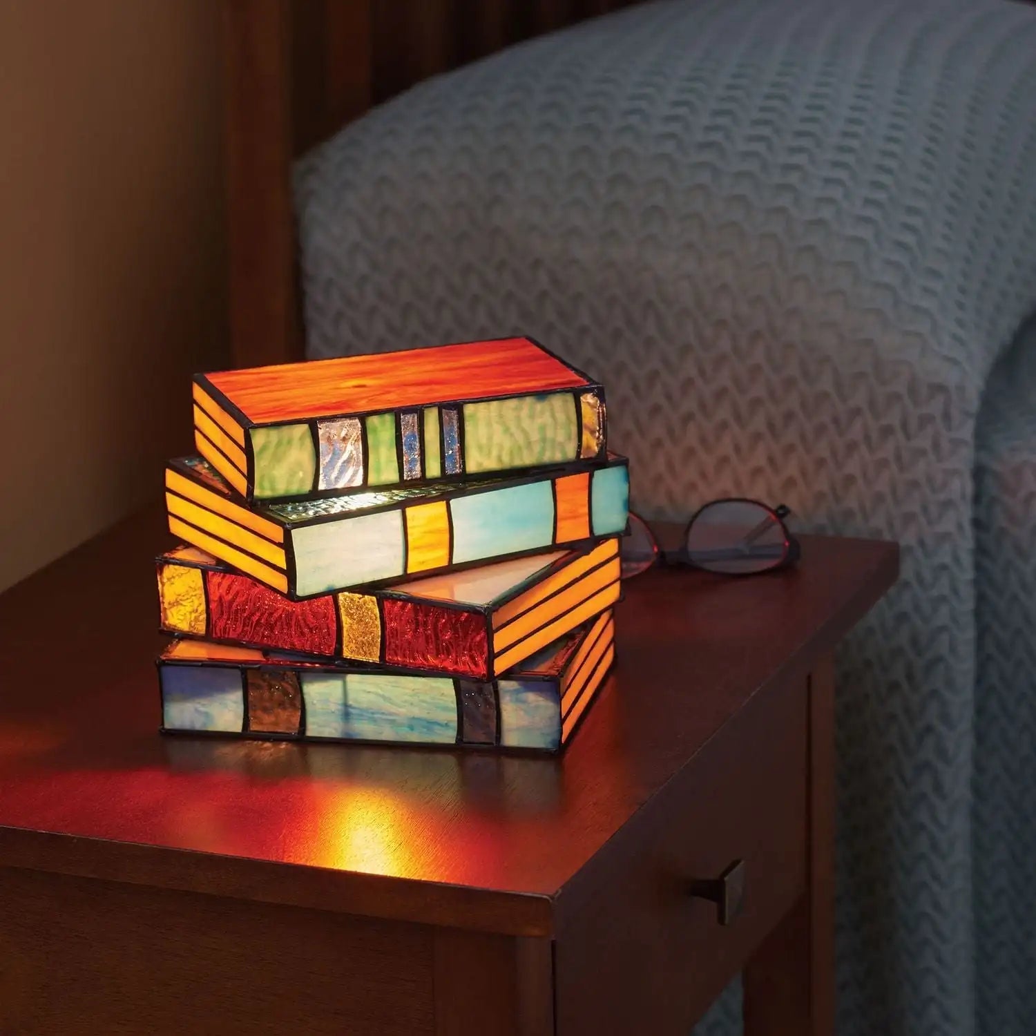 Artistic Table Lamp | Colourful Book Stack Design for Living Room & Bedroom 0