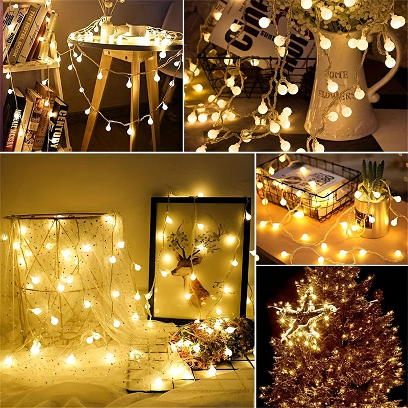 Battery Powered Outdoor String Lights | Warm White Glow 8
