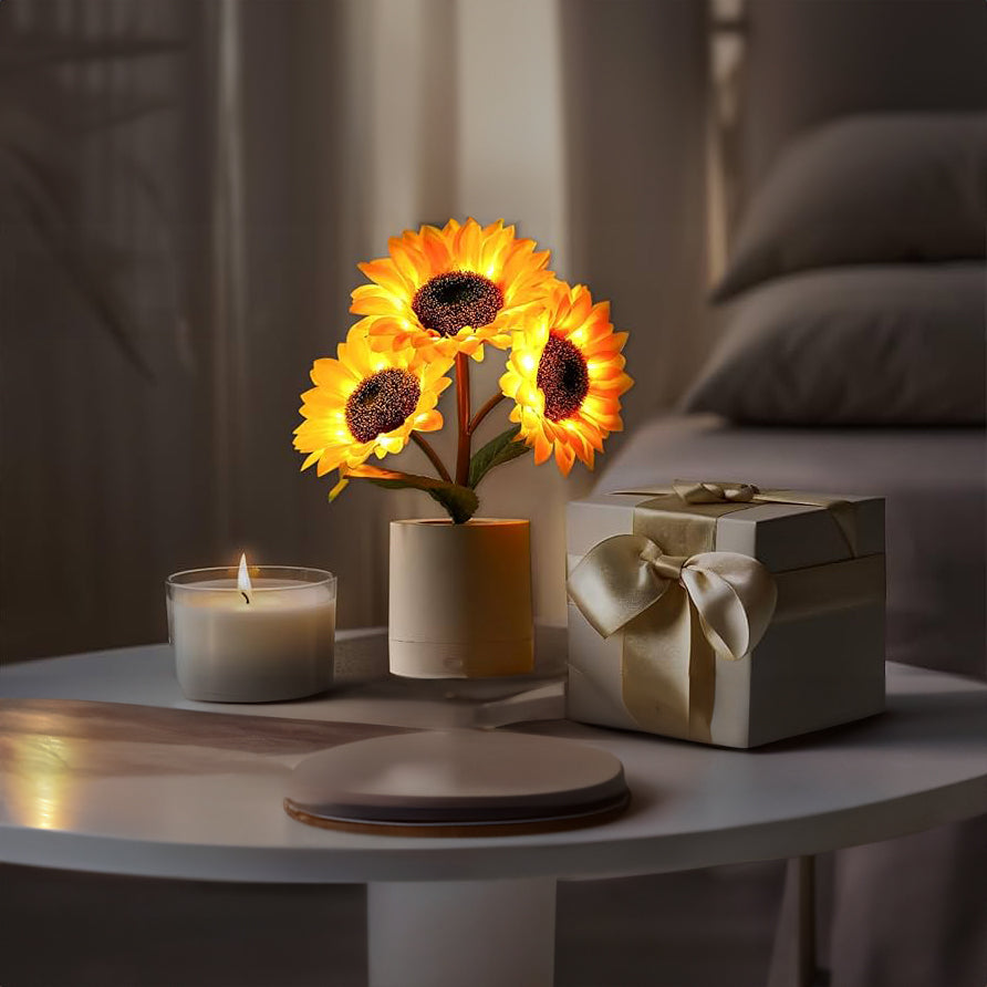 Charming Sunflower Table Lamp | LED & USB Rechargeable 7