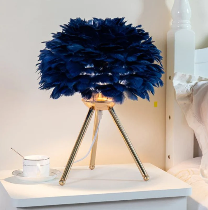 Dimmable Feather Table Lamp | Tripod Base & Elegant Design 5