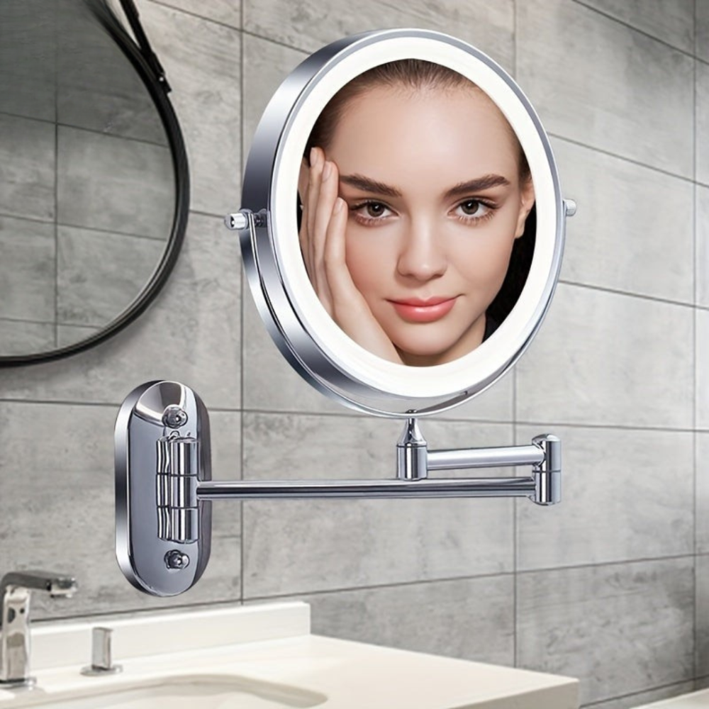 Dimmable LED Wall Mirror | Dual-Sided Magnification & Touchscreen Control 0