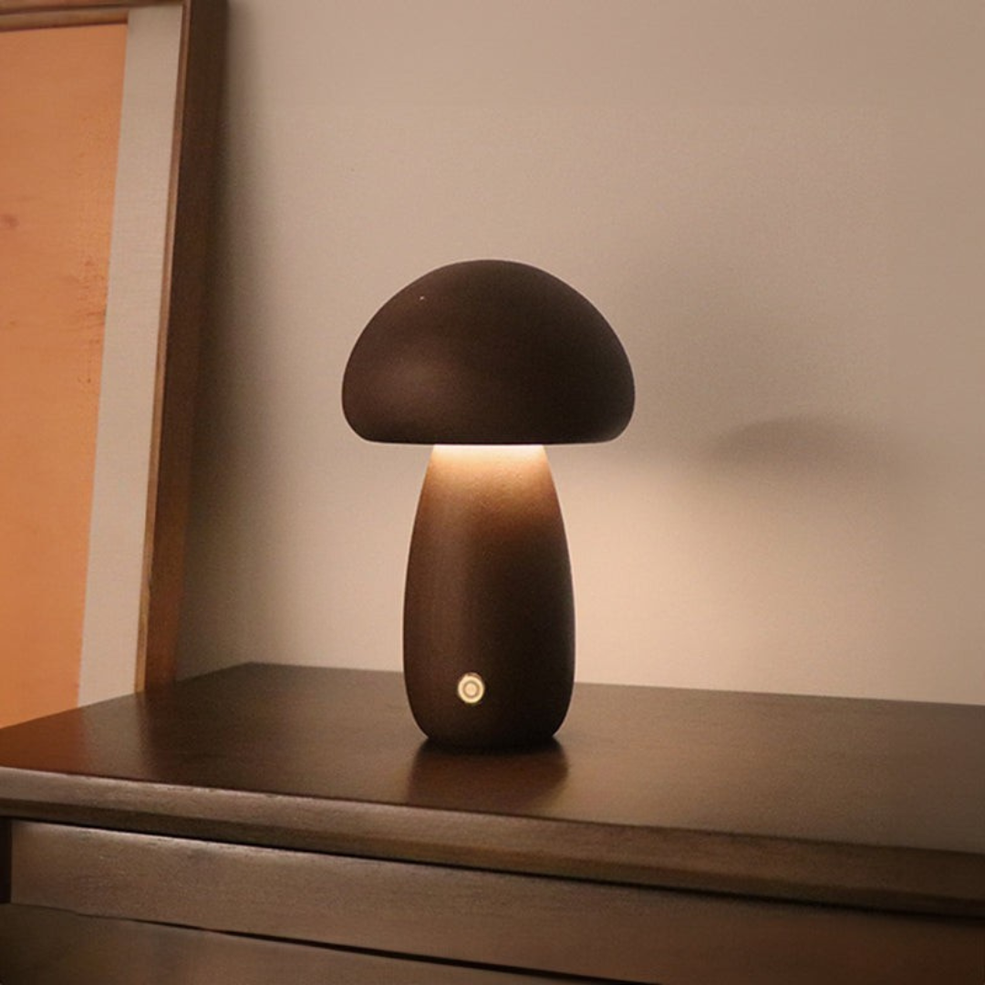 Eco-Friendly Touch Lamp | Wooden Mushroom Design 6