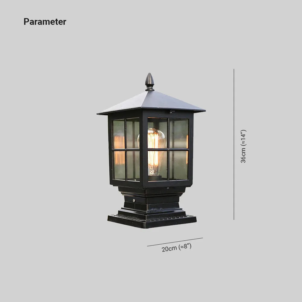 Elegant Black Metal Outdoor Lantern | Weather-Resistant Pillar Light 2