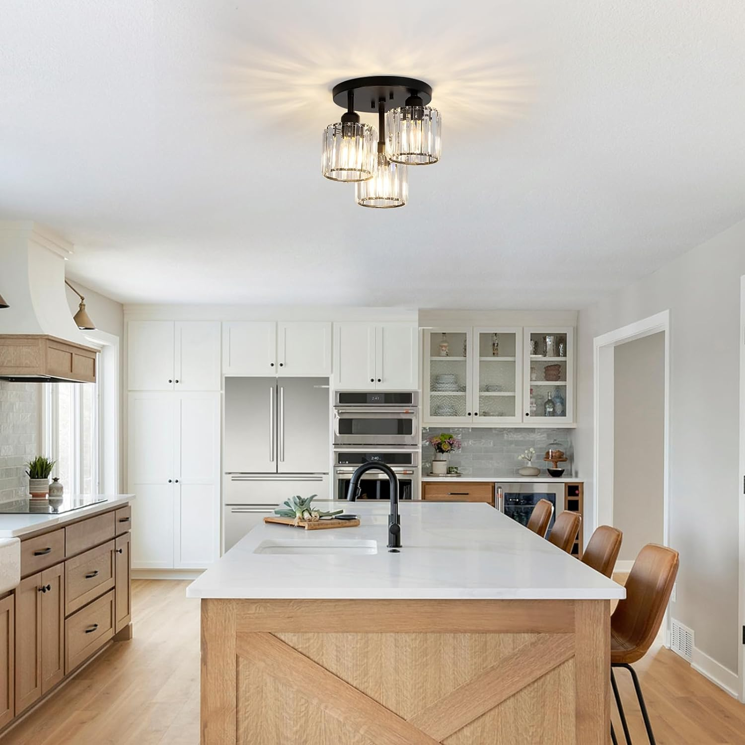 Elegant Crystal Ceiling Light | Modern Semi-Flush Mount 5