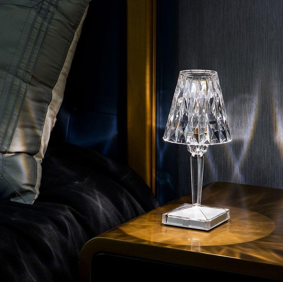 Elegant Crystal Effect LED Lamp | Rechargeable & Touch Control 2