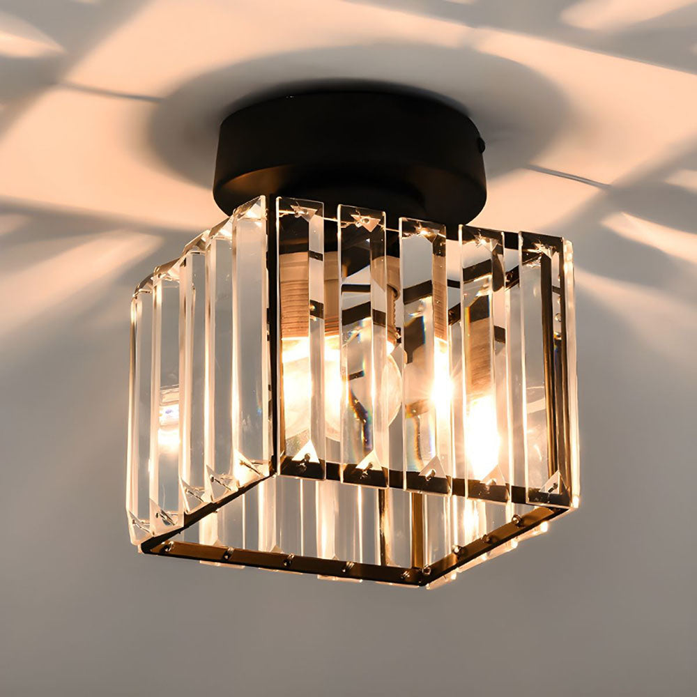 Elegant Crystal Glass Ceiling Light | Modern Brass Fixture 3