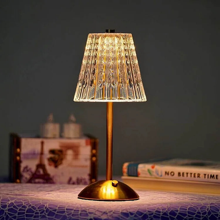 Elegant Crystal Table Lamp | USB Rechargeable & LED 2