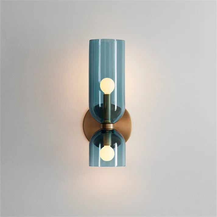 Elegant Dual-Globe Wall Light | Modern Glass & Brass Design 0