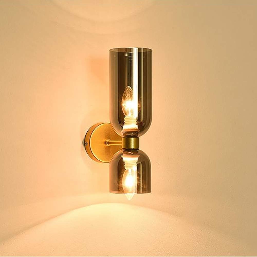Elegant Dual-Globe Wall Light | Modern Glass & Brass Design 1