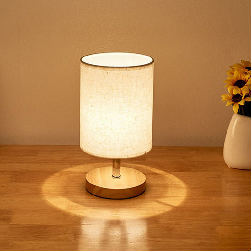 Elegant Fabric Shade Table Lamp | Wooden Base & Ambient Lighting 0