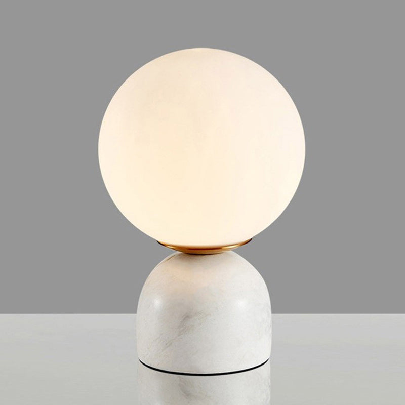 Elegant Glass Globe Table Lamp | Stone Base & LED Compatible 0