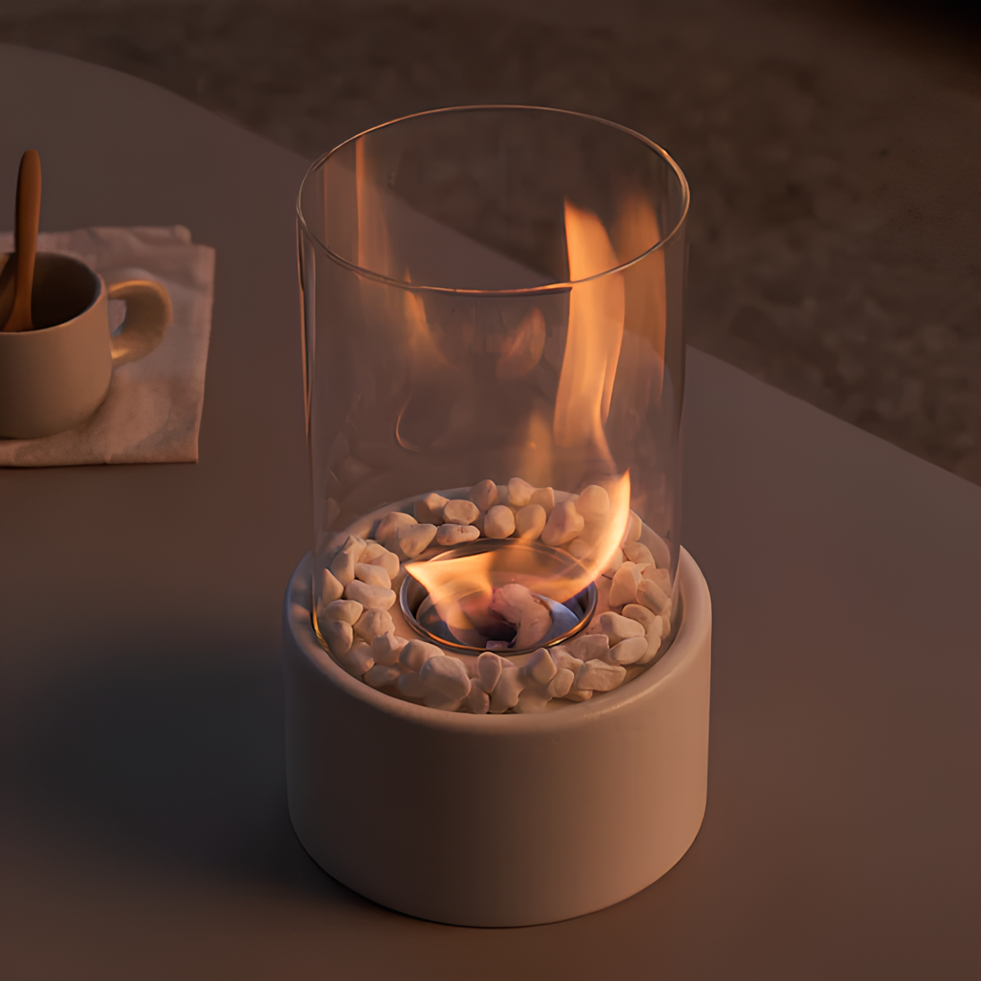 Elegant Glass Oil Lamp | Decorative Tabletop Fireplace 5