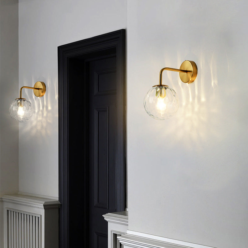 Elegant Gold Wall Light | Modern Glass Globe Sconce 4