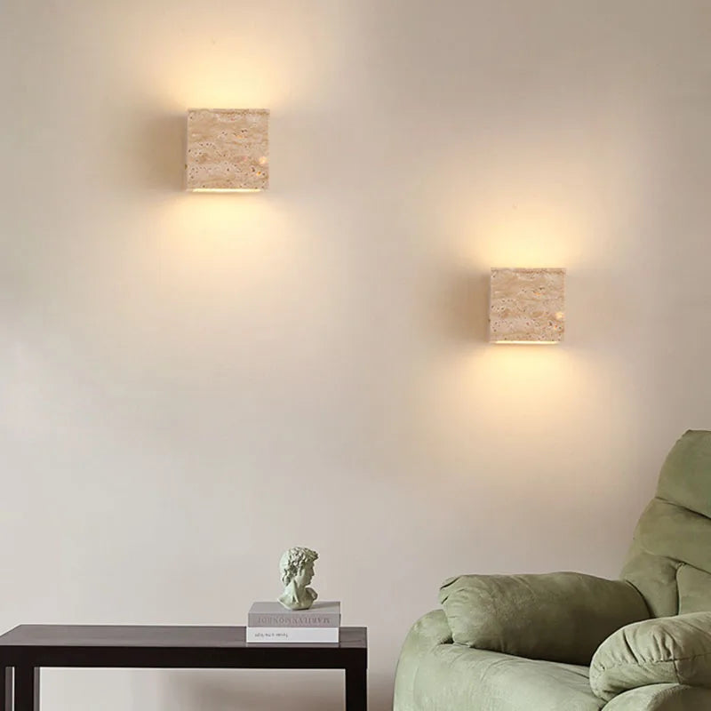 Elegant LED Wall Light | Natural Stone Design 1