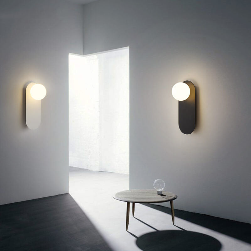 Elegant Modern Wall Light | Glass Globe & Metal Design 1