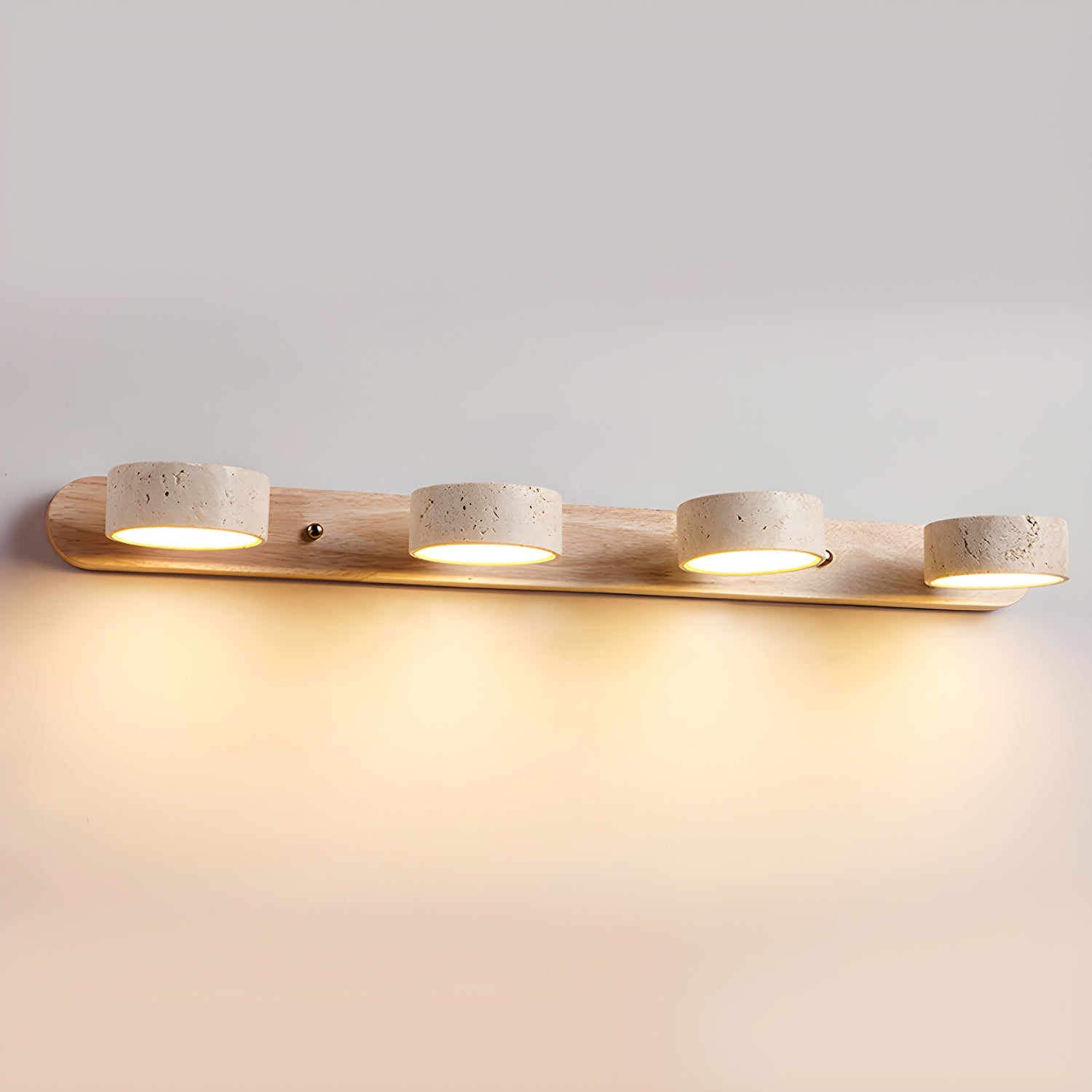 Elegant Natural Stone Wall Light | LED & Wood Accent 10