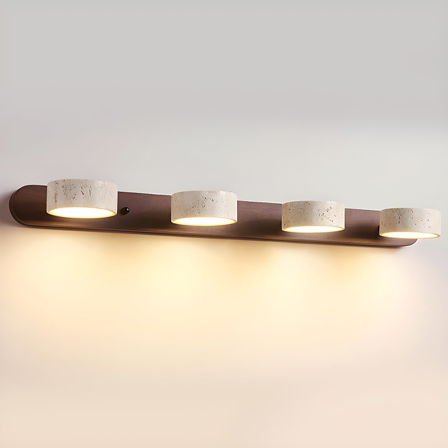 Elegant Natural Stone Wall Light | LED & Wood Accent 12