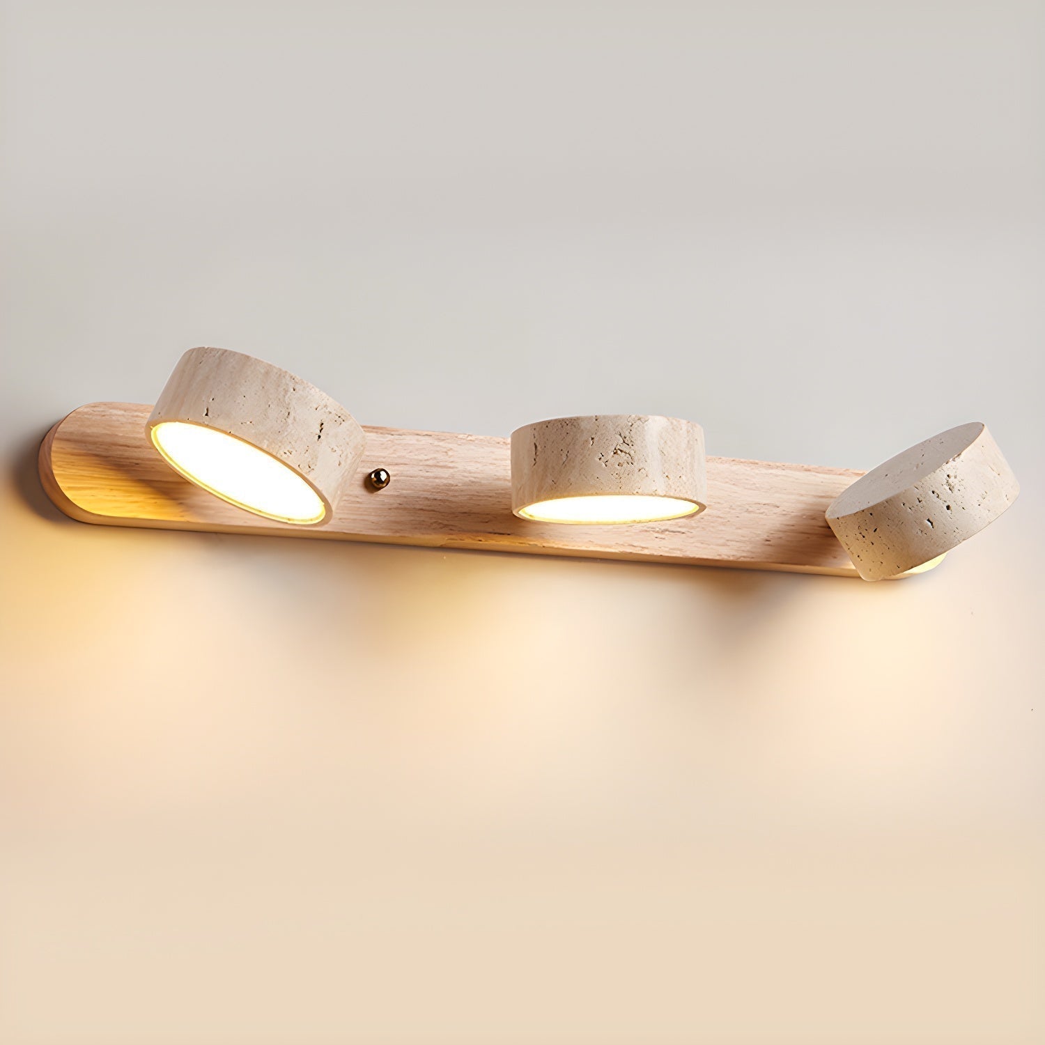 Elegant Natural Stone Wall Light | LED & Wood Accent 7