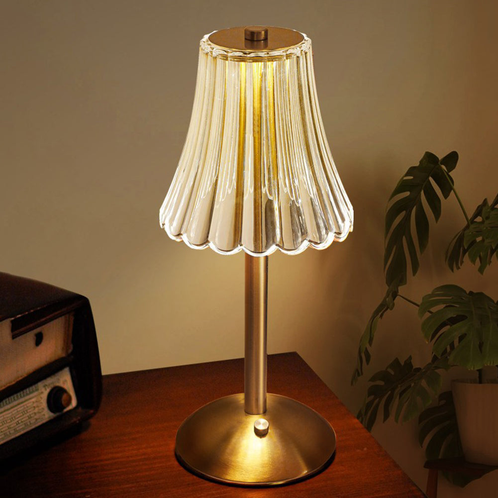 Elegant Touch Control Table Lamp | Crystal Shade & USB Rechargeable 1
