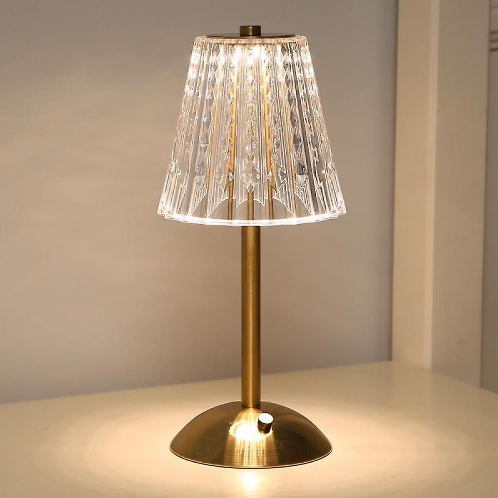 Elegant Touch Control Table Lamp | Crystal Shade & USB Rechargeable 5