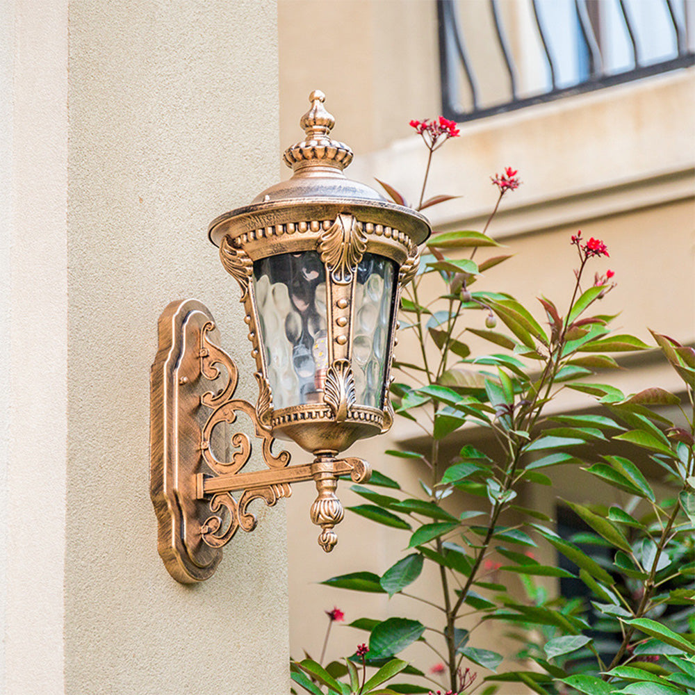 Elegant Vintage Glass Wall Light | Weather-Resistant 0