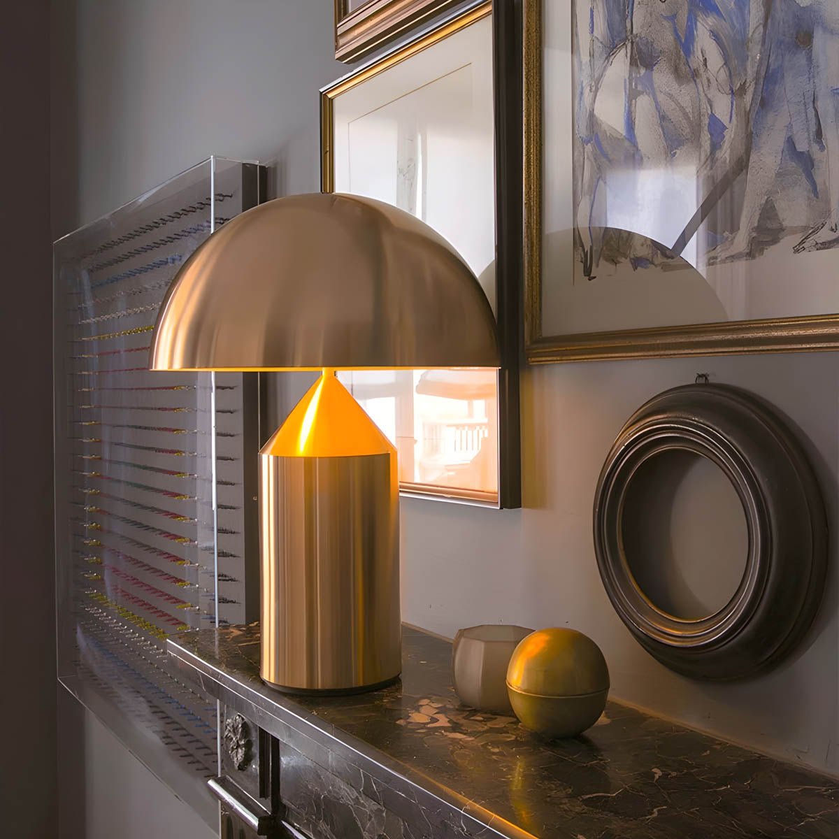 Elegant Vintage Table Lamp | Metal & Glass Design 0