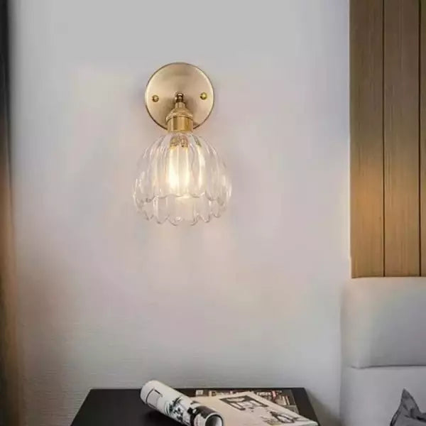 Elegant Vintage Wall Light | Glass Tulip Design 0