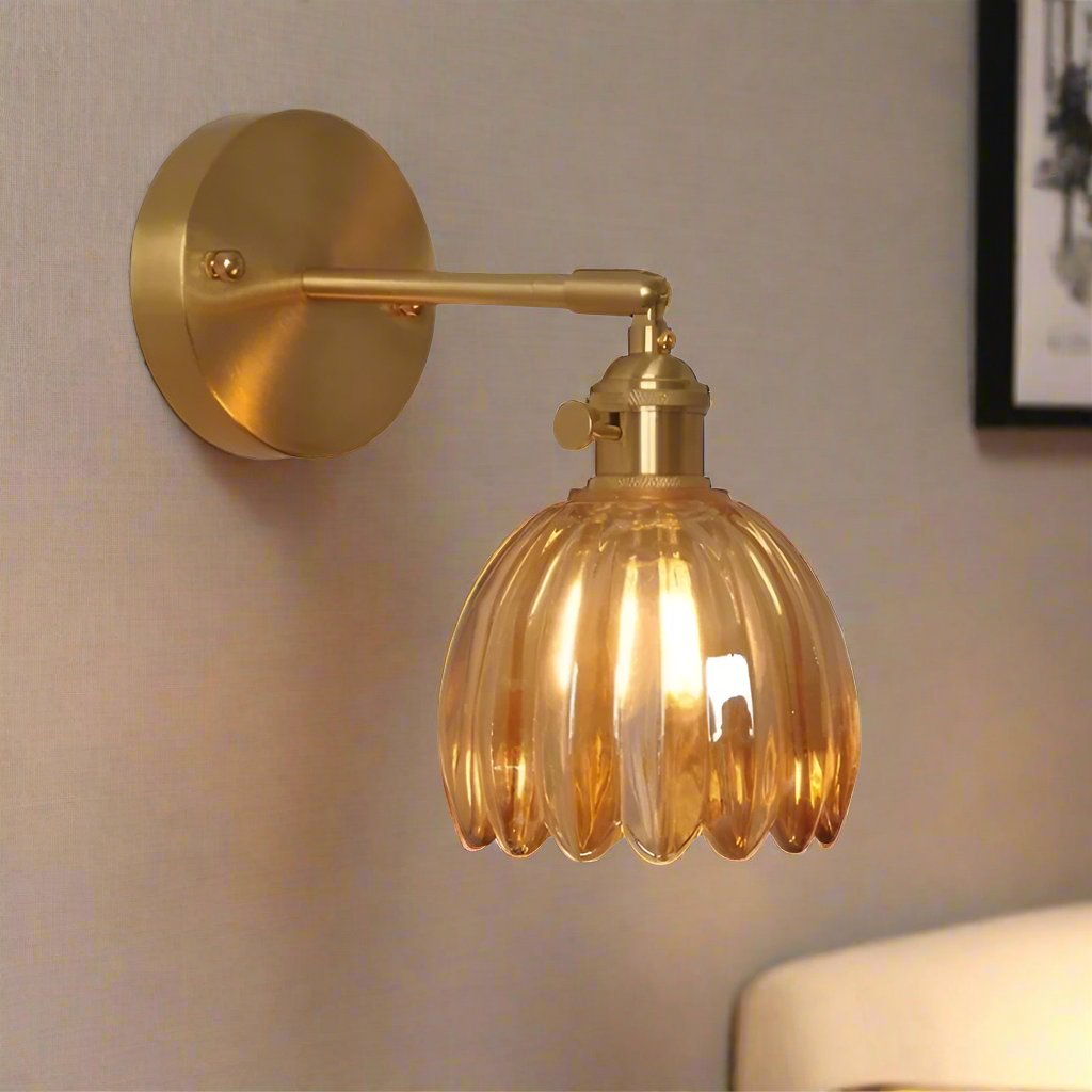 Elegant Vintage Wall Light | Glass Tulip Design 1