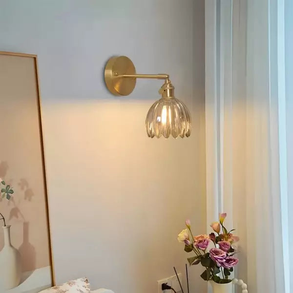 Elegant Vintage Wall Light | Glass Tulip Design 3