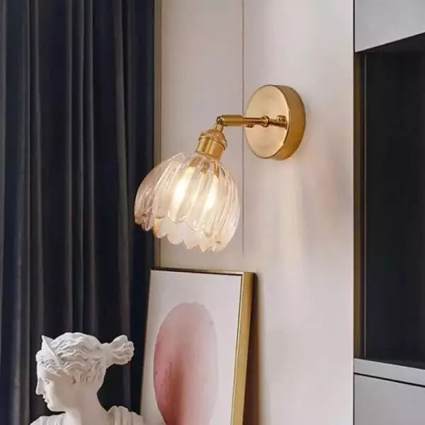 Elegant Vintage Wall Light | Glass Tulip Design 4