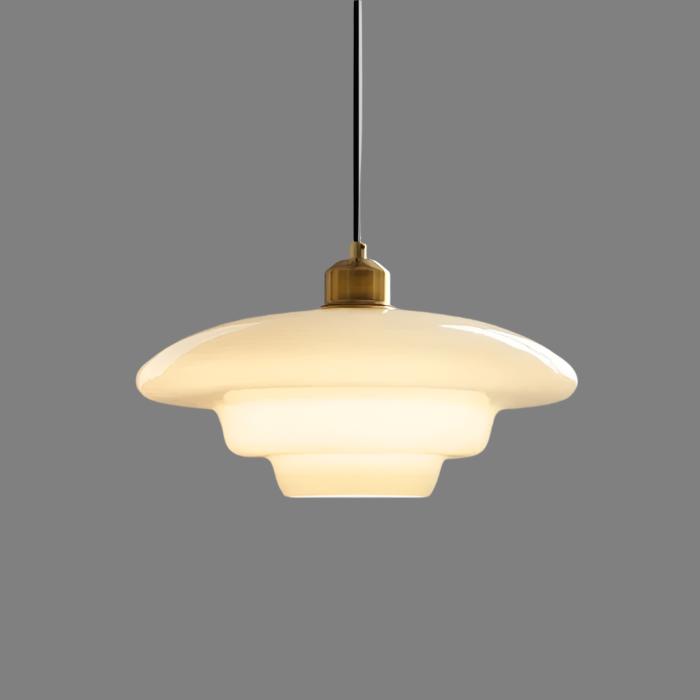Elegant White Glass Pendant Light | Mid-Century Kitchen Pendant Lighting 0