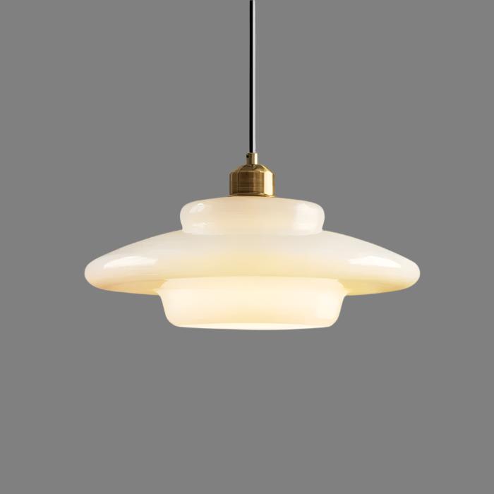 Elegant White Glass Pendant Light | Mid-Century Kitchen Pendant Lighting 10