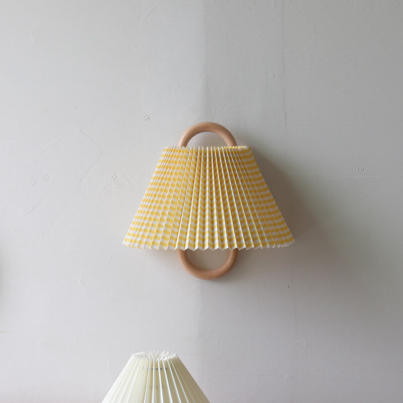 Elegant Wooden Wall Light | Soft Fabric Shade 11
