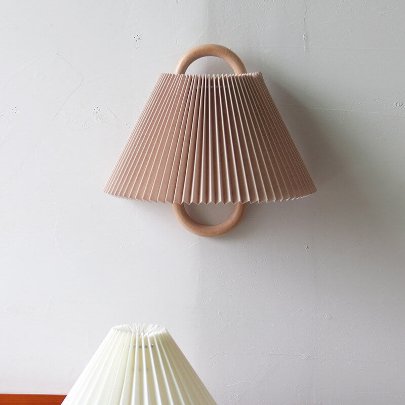 Elegant Wooden Wall Light | Soft Fabric Shade 2