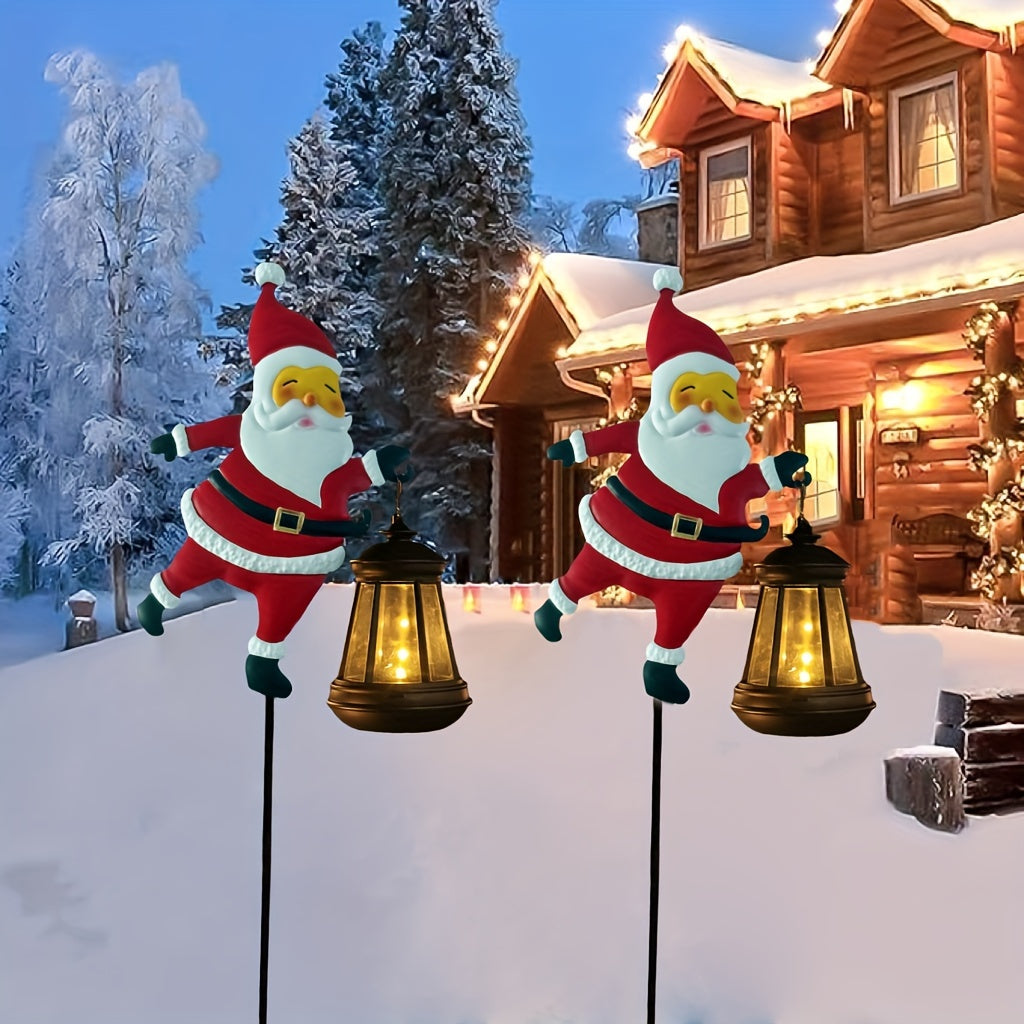 Festive Solar Garden Lights | Santa Lantern Design 2