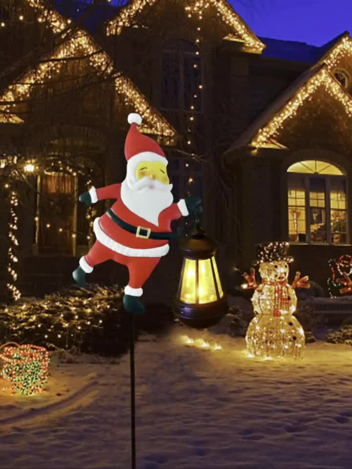 Festive Solar Garden Lights | Santa Lantern Design 8