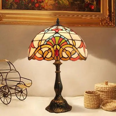 Handcrafted Floral Stained Glass Lamp | Vintage Design 2