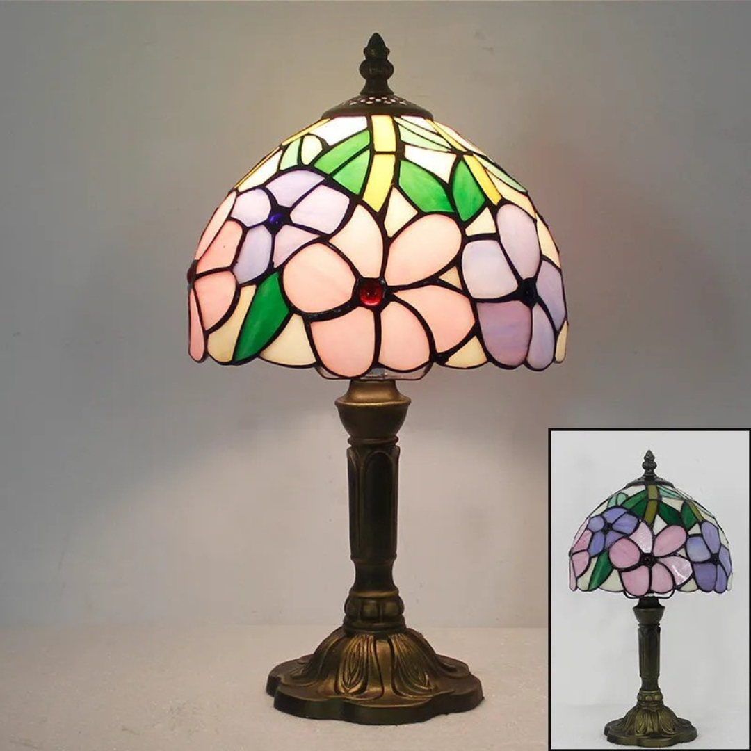 Handcrafted Floral Stained Glass Lamp | Vintage Design 5
