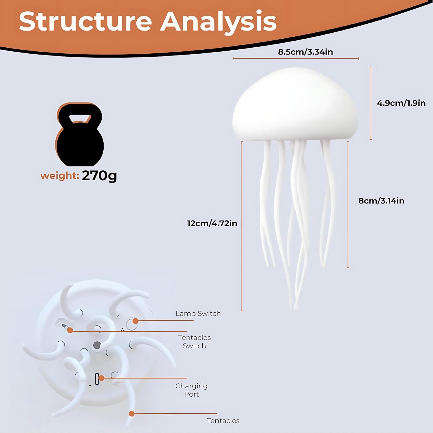 Lifelike Jellyfish LED Lamp | Soothing Ambient Light 6