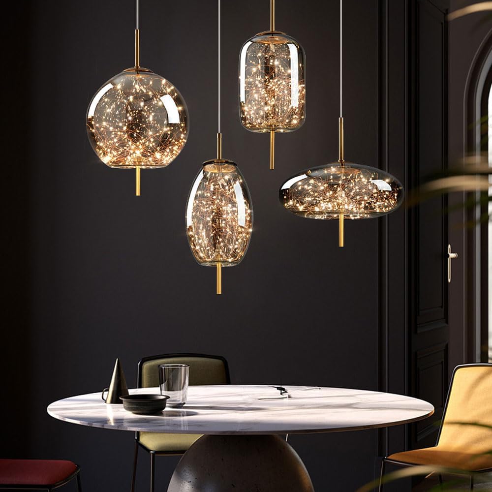 Modern Glass Pendant Light | Kitchen Pendant Lighting & Energy-Efficient LED 8