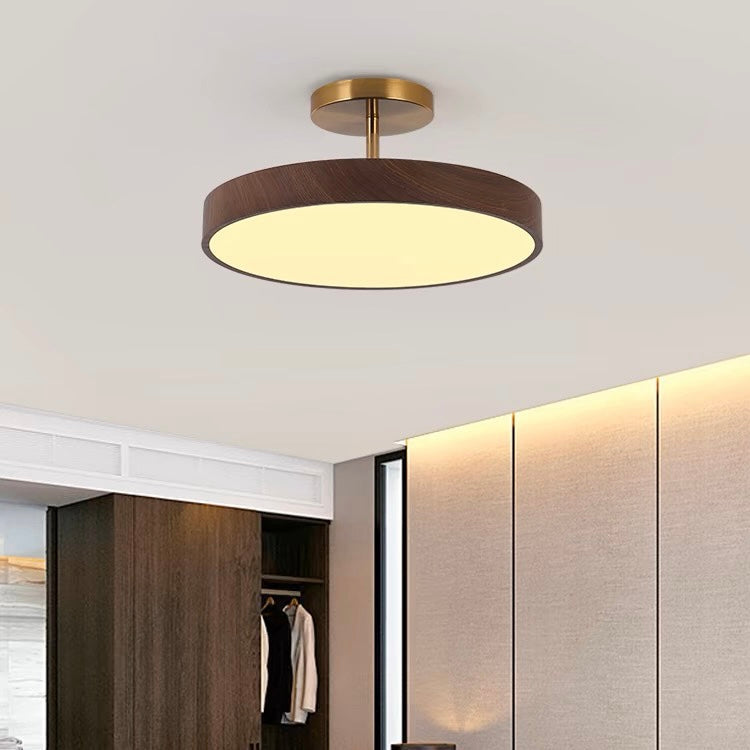Modern LED Ceiling Light | Semi Flush Mount with Wood Accent 3