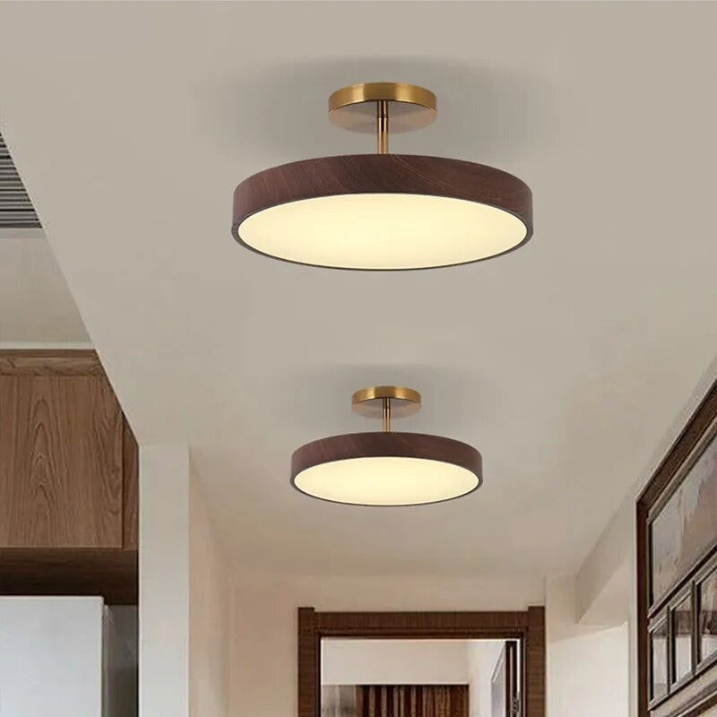 Modern LED Ceiling Light | Semi Flush Mount with Wood Accent 4