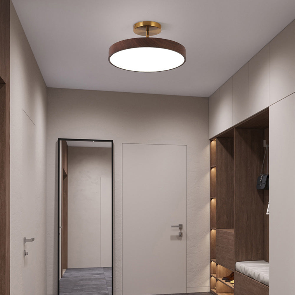 Modern LED Ceiling Light | Semi Flush Mount with Wood Accent 6