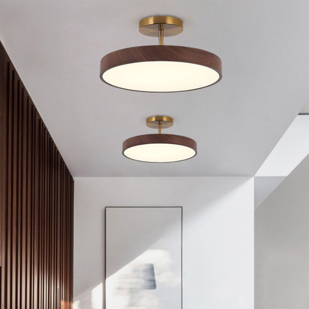 Modern LED Ceiling Light | Semi Flush Mount with Wood Accent 7