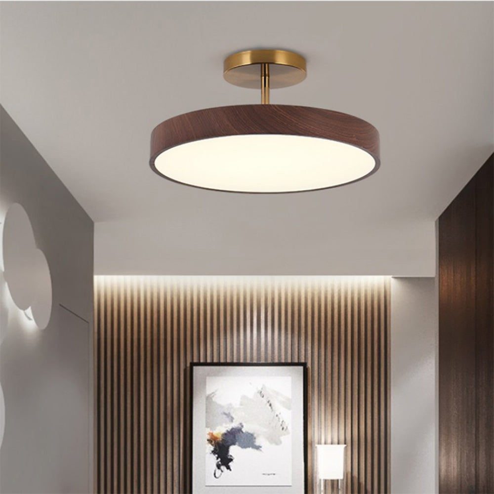 Modern LED Ceiling Light | Semi Flush Mount with Wood Accent 8