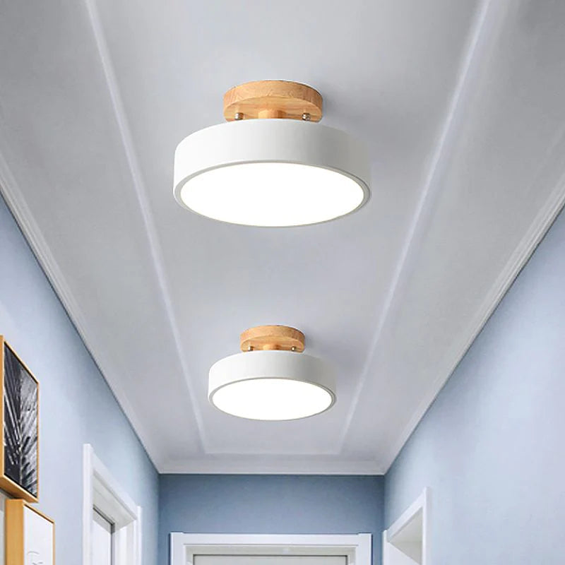 Modern Wooden LED Ceiling Light | Energy Efficient Flush Mount Fixture 0