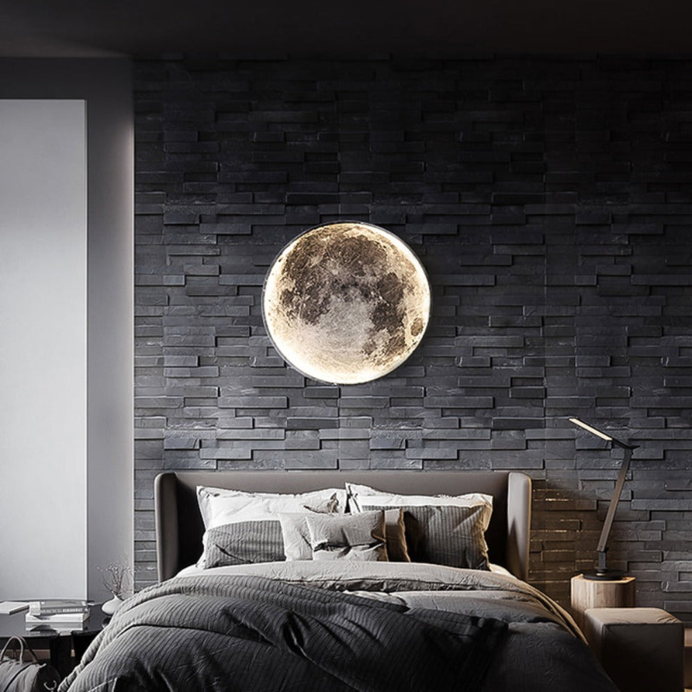 Realistic 3D Moon Wall Light | Energy-Efficient & Dimmable 9