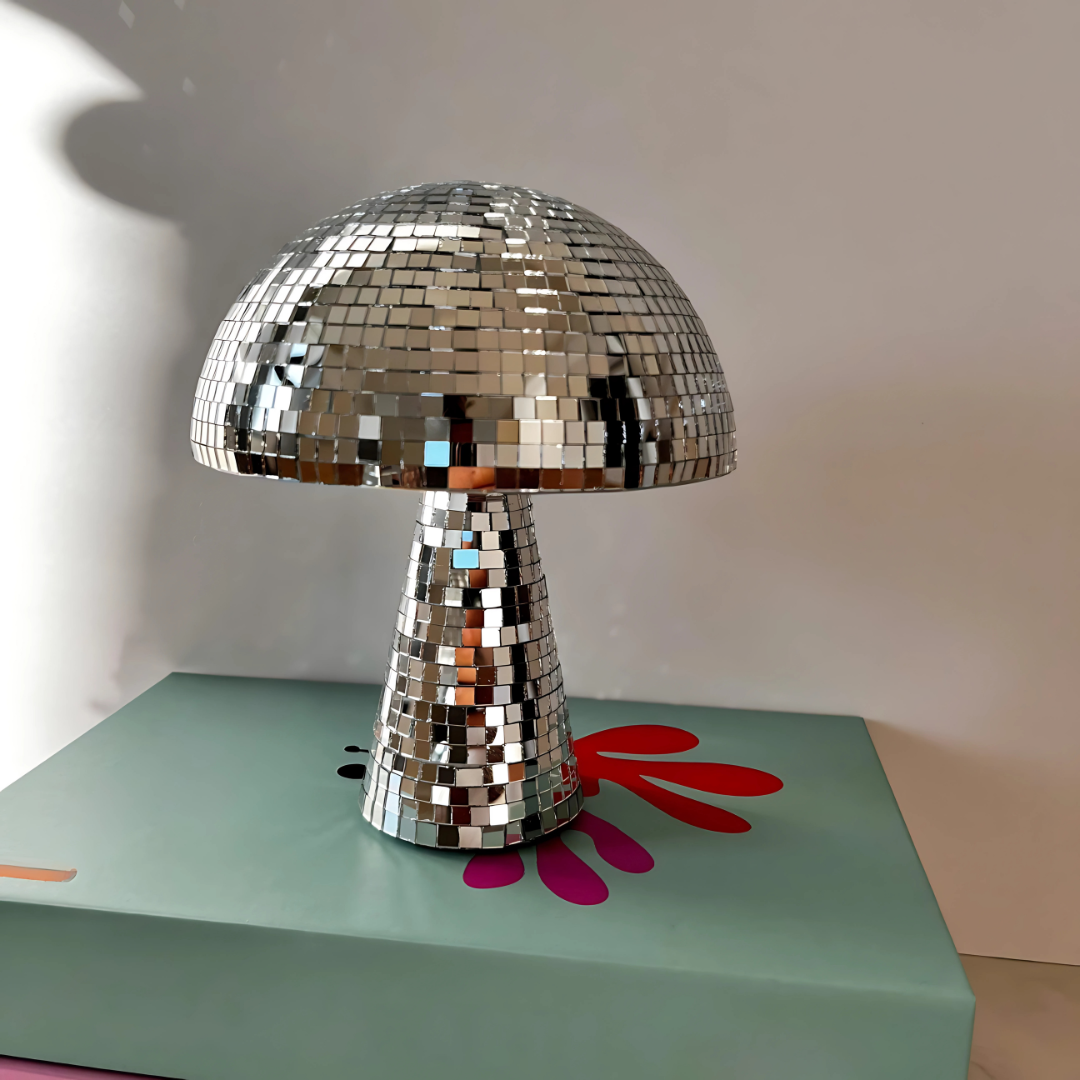 Retro Mushroom Table Lamp | Metallic Disco Design 0