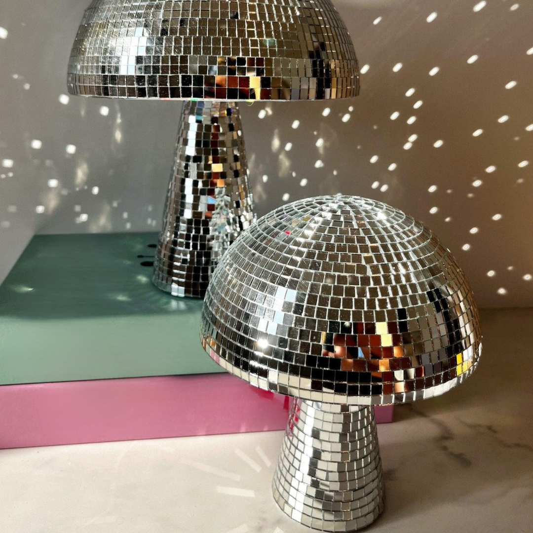 Retro Mushroom Table Lamp | Metallic Disco Design 1
